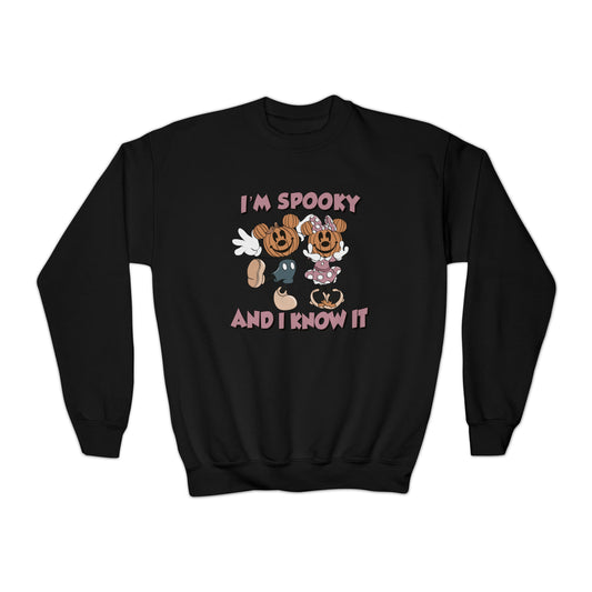 Im Spooky & I Know It - Magic Mouse Youth Crewneck Sweatshirt