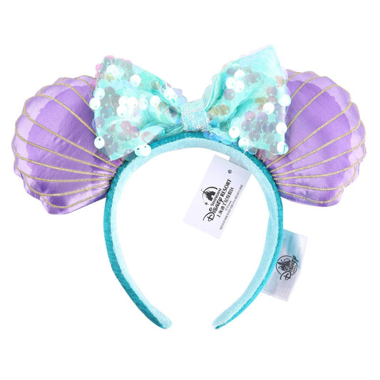 Disney Mickey Ears Ariel Princess Disneyland Beauty Fashion Bowknot Headband Festival Party Decoration Headwear Girl Toy Gift