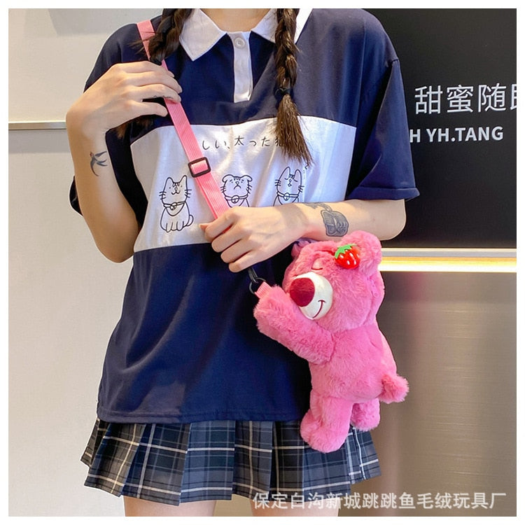 Kawaii Disney Anime Hobby Minnie Mouse Kids Plush Crossbody Bag On The Go Organizer