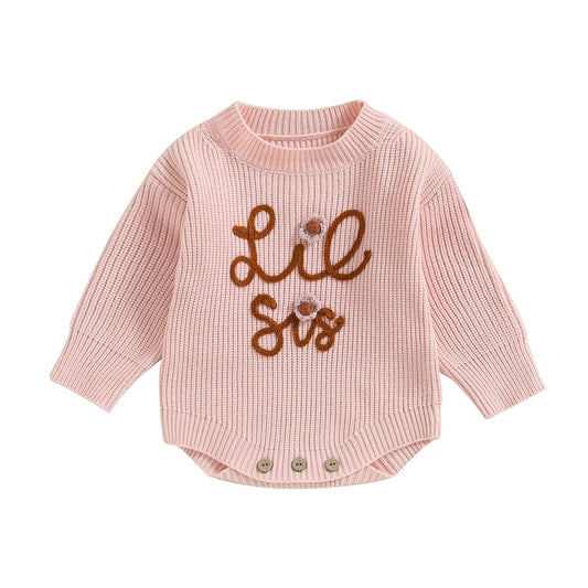 Soft Knitted Lil Sis Onesie