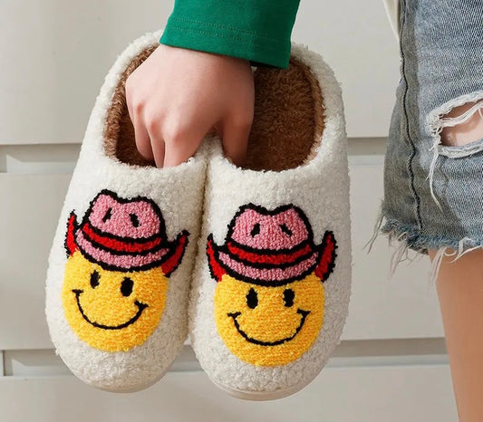 🤠Cowgirl Smiley Slippers 🤠