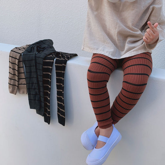 Striped Ribbed Leggings