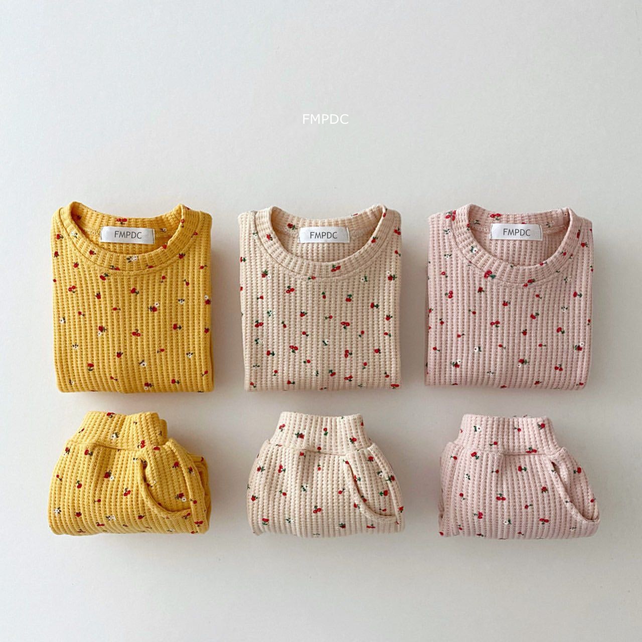 2022 New Toddler Kids Waffle Cotton Clothes Set Many Fruits Print Sweatshirt + Casual Pants 2pcs Boys Suit Baby Girl Outfits