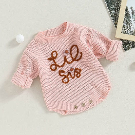 Soft Knitted Lil Sis Onesie