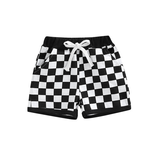 Checkered Drawstring Shorts