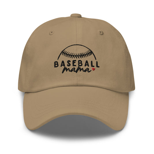 Baseball Mama Black Font Hat