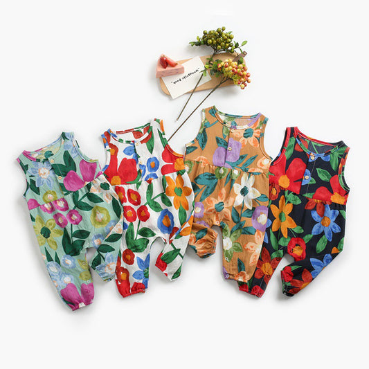 Floral Sleeveless Rompers