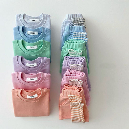 Candy Color Sweatshirts+Pants 2pcs Sets