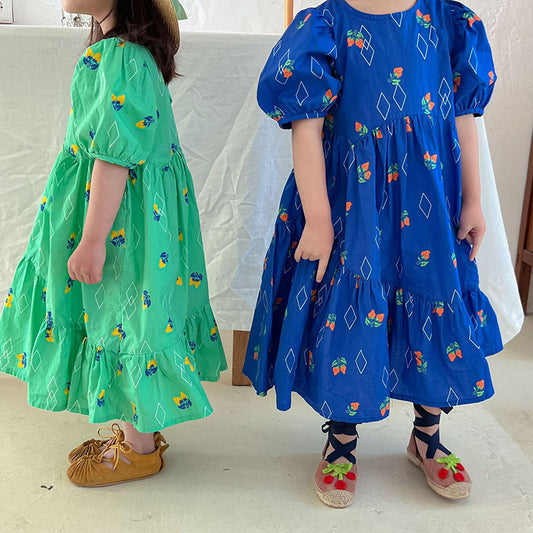 Fruit Print Girls Dresses
