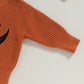 Knitted Sweater Halloween Pumpkin/Skull Print