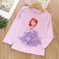 New Tee Shirt Girl Clothing Long Sleeves for Children's T-shirt Girls  Tops Sofia Quality Cotton Frozen Elsa Kids Clothes Ariel