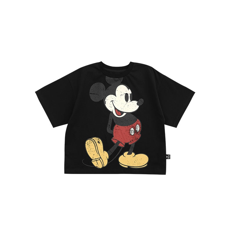 Baby Girl Clothes Disney  Mickey Mouse Pattern New Fashion Short Sleeve 9m To 6 Years T-shirt  Casual Tops Summer Spring clothes