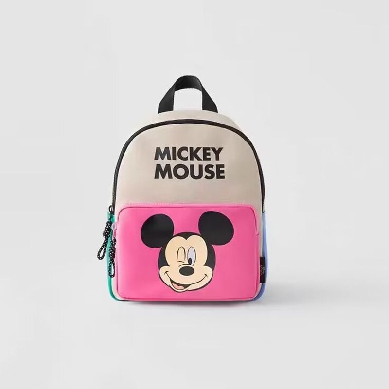 Cartoon Disney Mickey Mouse Backpack for Women Minnie Mouse Canvas School Bag Fashion Large Capacity Backpack Girls Mochila