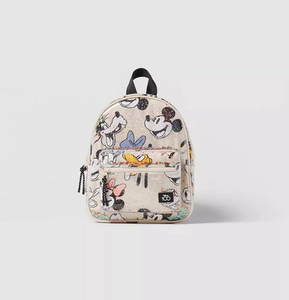 Cartoon Disney Mickey Mouse Backpack for Women Minnie Mouse Canvas School Bag Fashion Large Capacity Backpack Girls Mochila