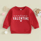 Valentine Day Newborn Baby Boys Girls Sweatshirts Letters Print Long Sleeve Round Neck Tops Pullovers Children Sweatshirts