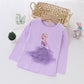 New Tee Shirt Girl Clothing Long Sleeves for Children's T-shirt Girls  Tops Sofia Quality Cotton Frozen Elsa Kids Clothes Ariel