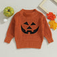 Knitted Sweater Halloween Pumpkin/Skull Print