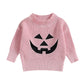 Knitted Sweater Halloween Pumpkin/Skull Print