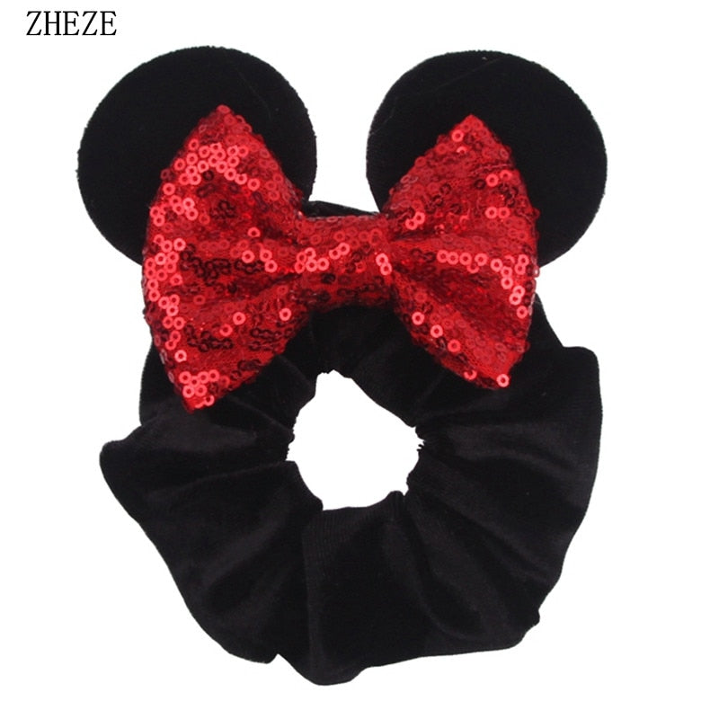 minnie mouse classic bow ear scrunchie