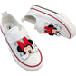 Disney Girls' Canvas Casual Shoes White Children's Autumn Minnie Mickey Mouse Cartoon White Breathable Walking Shoes Size 24-37