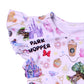 2022  Baby Girls Milk Silk Mickey Print Pearl Dress Knee Length Kids Clothing Cartoon Castle Princess Bow Skirt Sleeveless