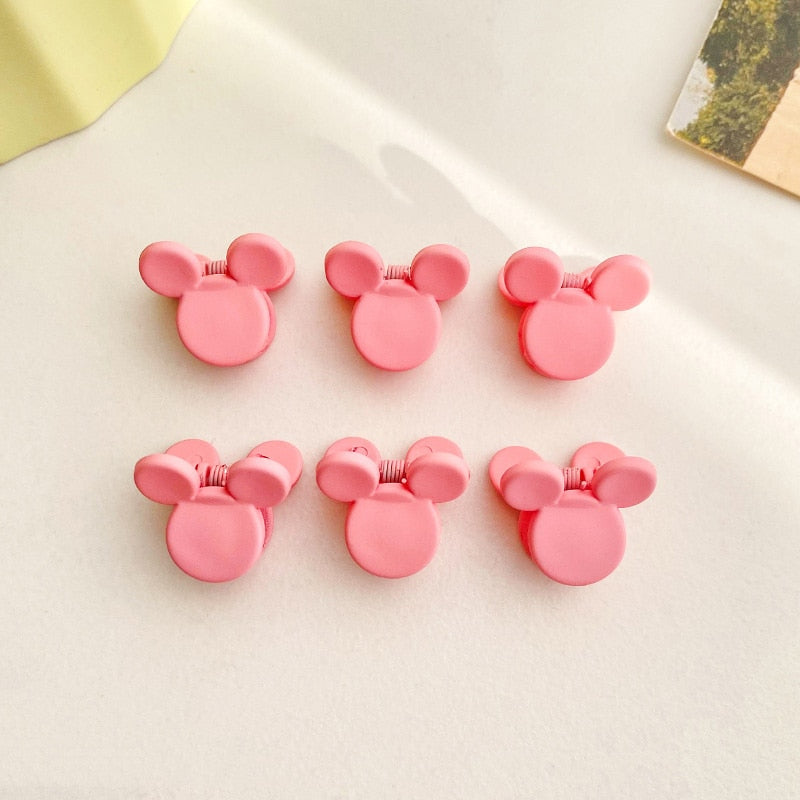 6Pcs/Bag Cute Mini Flower Crab Hair Clip Small Heart Acrylic Hair Claw Clips for Girls Women Children Barrettes Hair Accessories