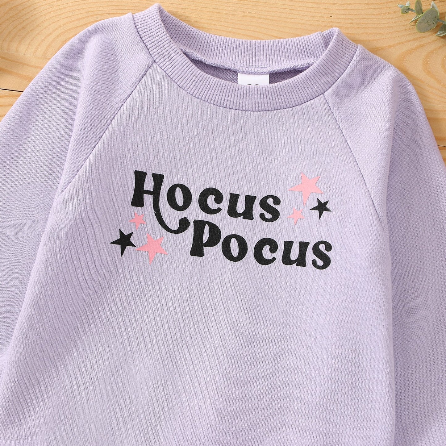 Children Autumn Sweatshirt Letter Star Print Long Sleeve Crew Neck Kid Girl T-shirt Halloween Pullover Tops