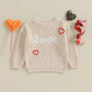 Baby Boys Girls Valentine´s Day Sweater Long Sleeve Letter Heart Knit Clothes Newborn Infant Knitwear Pullover Top Autumn Winter