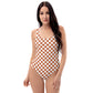 Brown checkered woman’s One-Piece Swimsuit