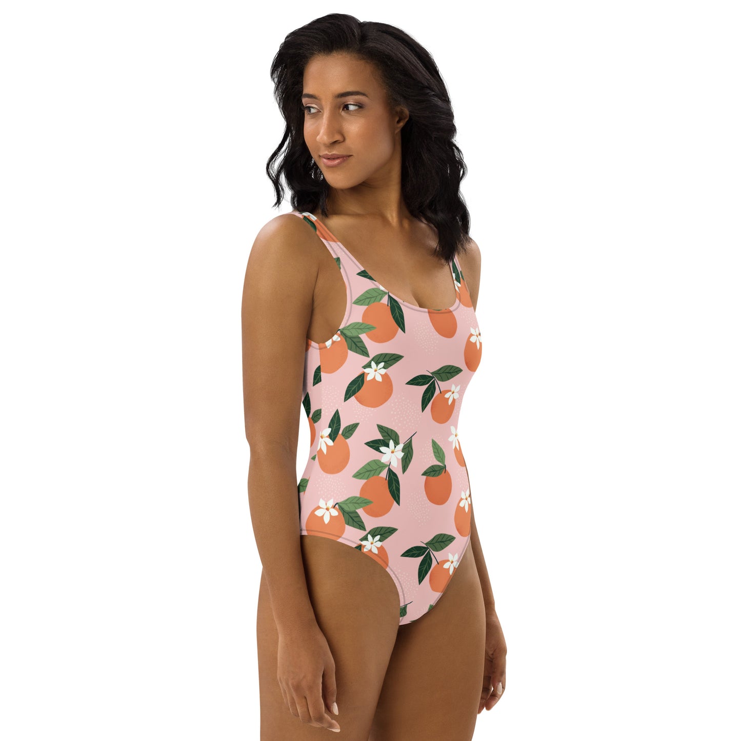 Orange Crush: Women's One Piece Swimsuit with Playful Print