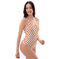 Brown checkered woman’s One-Piece Swimsuit