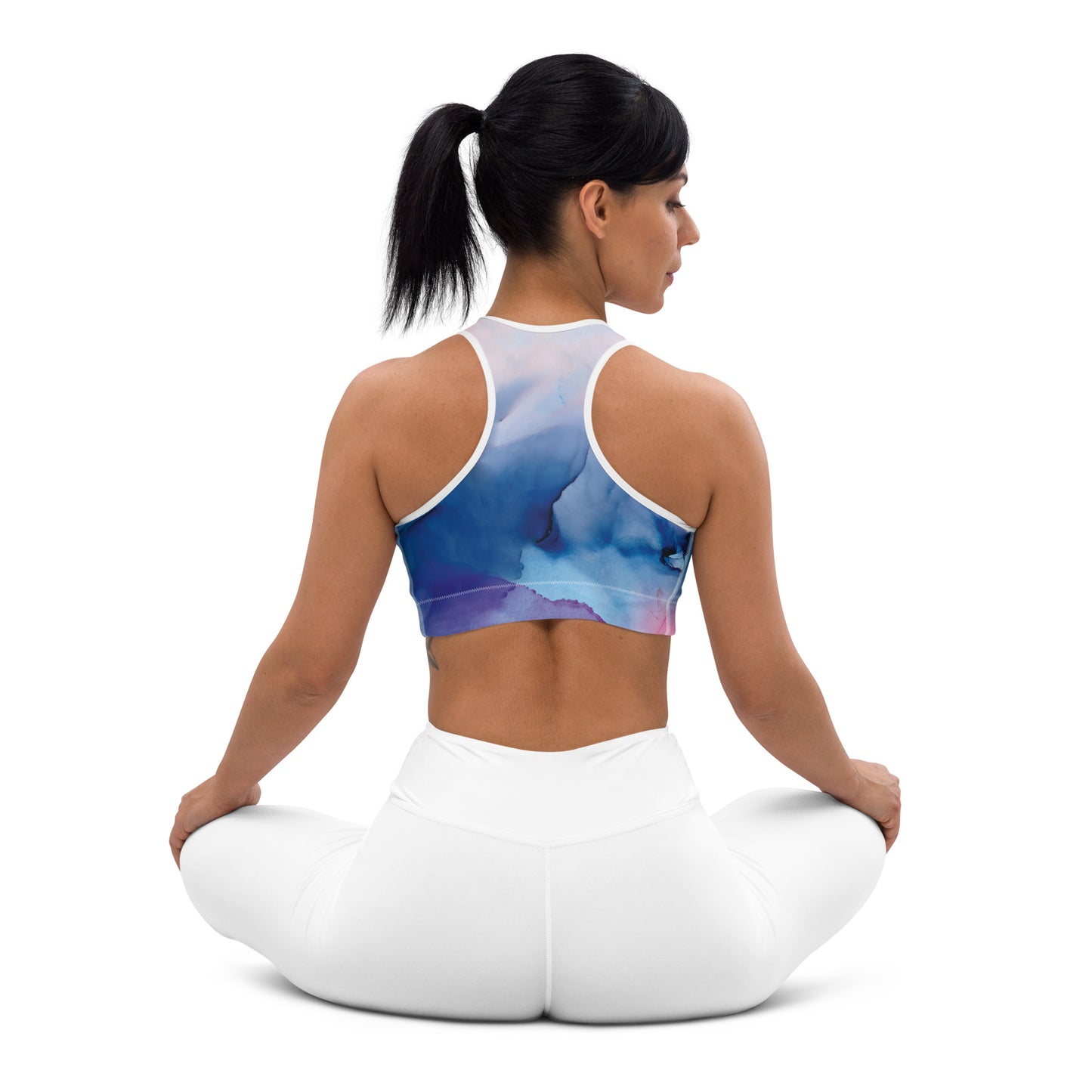 Art in Motion: Women's Watercolor Print Padded Sports Bra