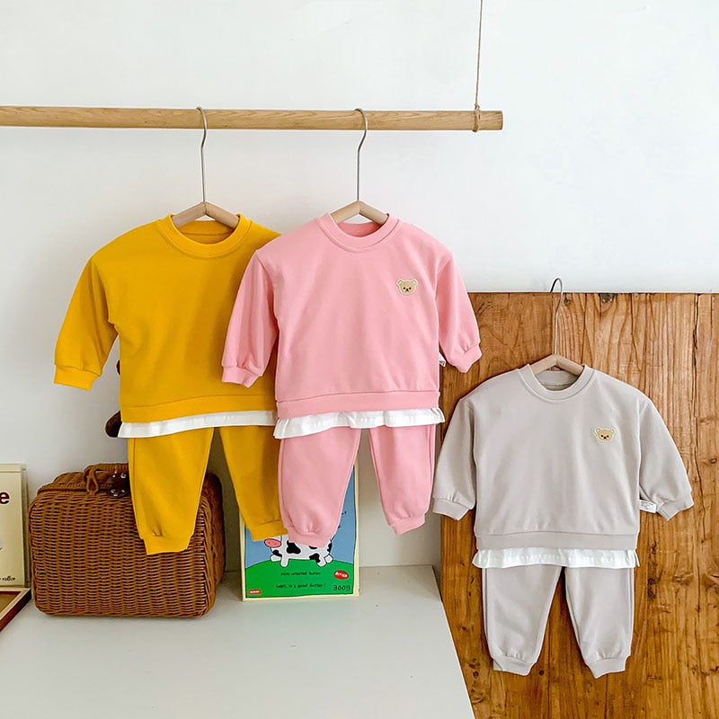 2 Piece Teddy Bear Sweatsuit Set