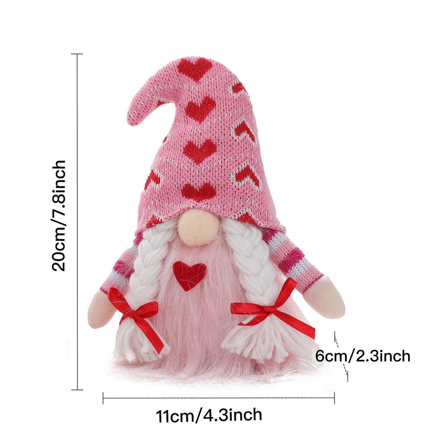 Romantic Valentines Day Gift Gnome Dwarfs Rudolph Plush Toys Faceless Doll Big Beard Valentine Ornaments Wedding Decoration