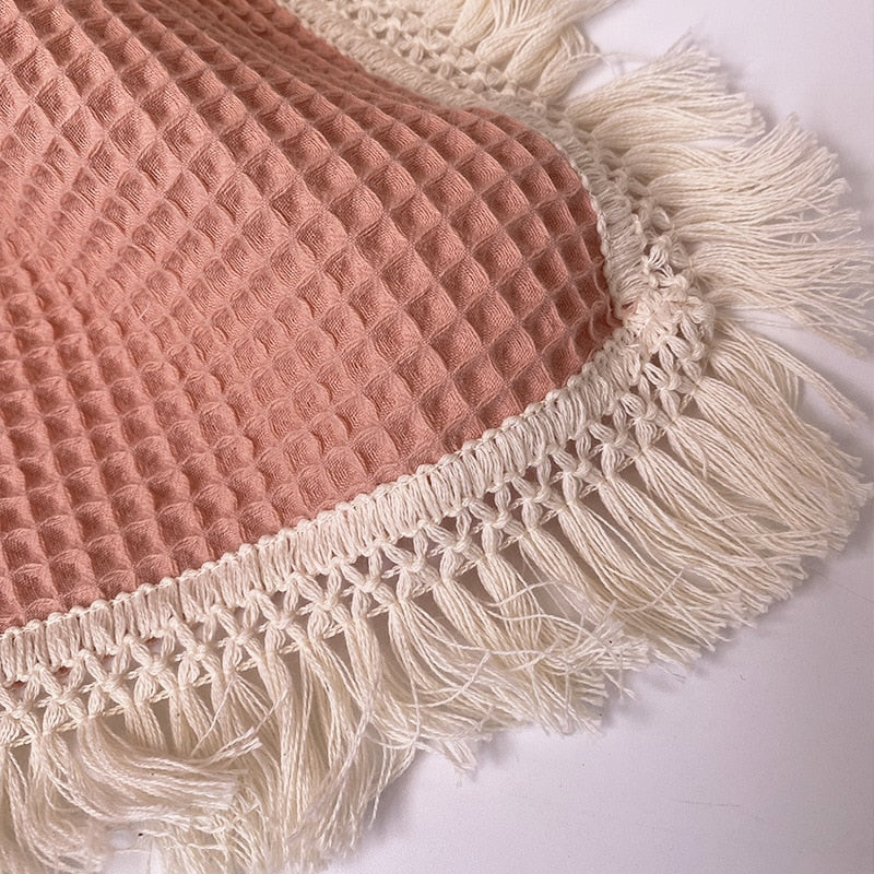 Waffle Tassel Baby Blanket