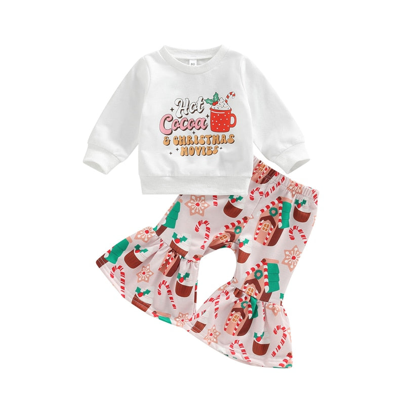 Christmas Sweatshirt + Flare Pants