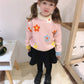 Knitted Sweater Autumn Winter Girls Floral Baby Kids Thick Keep Warm Long Sleeve Casuales Tops Toddler Children Pullover Toddler