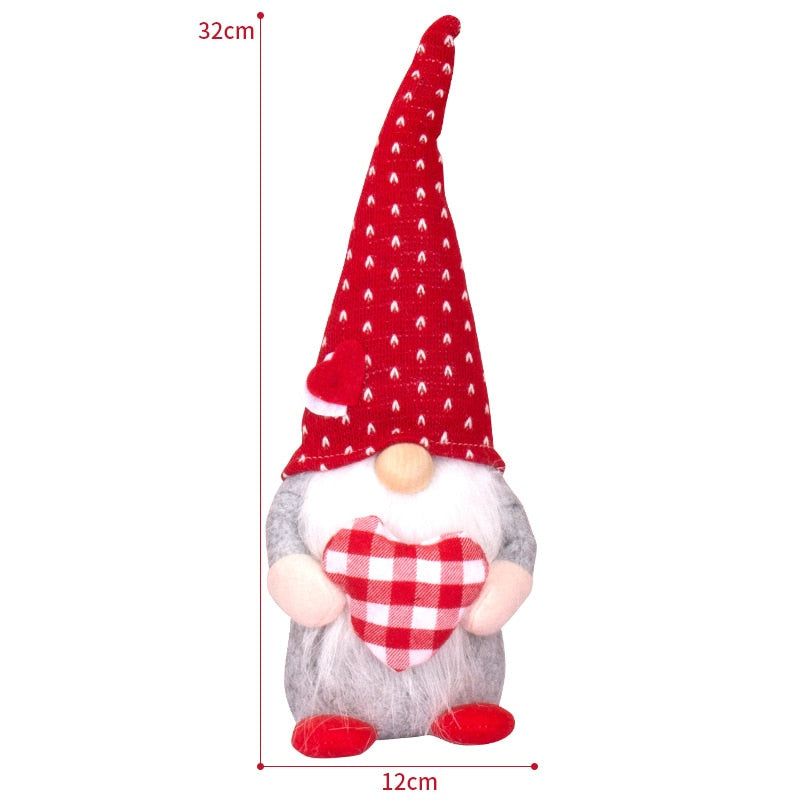 Romantic Valentines Day Gift Gnome Dwarfs Rudolph Plush Toys Faceless Doll Big Beard Valentine Ornaments Wedding Decoration