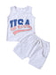 Toddler Boy Girl 4th of July Outfit Summer USA Sleeveless Tank Vest Flag Shorts Set Little Kids Baby Clothes