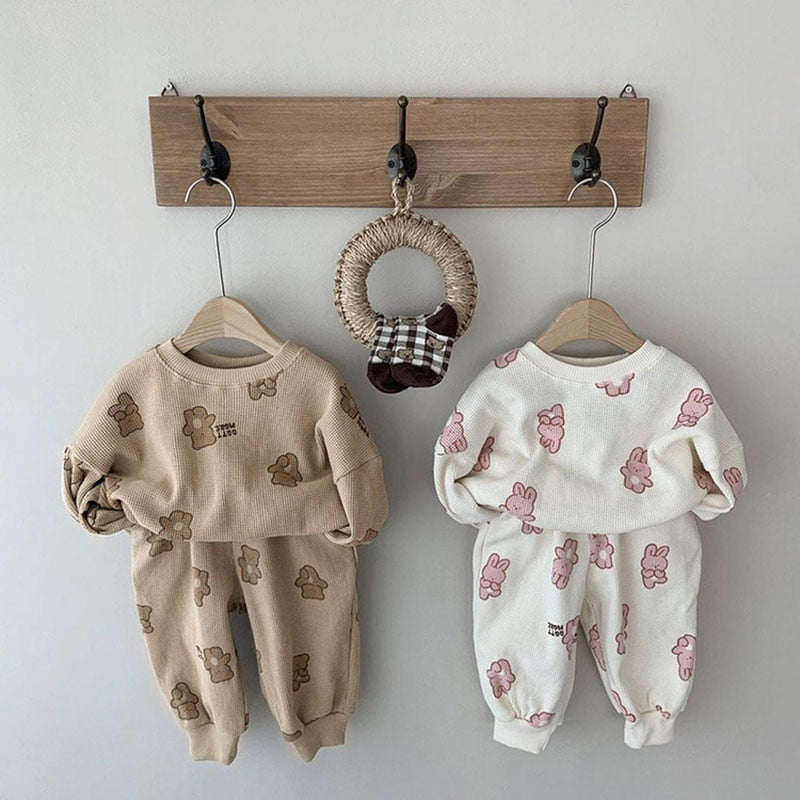 Brown or Pink bear print suit