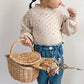 Knitted Girl's Lace Hollowed Out Shirt