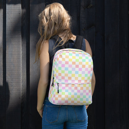 Rainbow Checkered Backpack