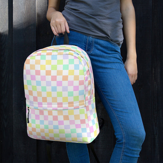 Rainbow Checkered Backpack