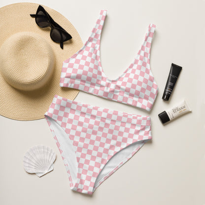 CHECKERED Recycled high-waisted bikini