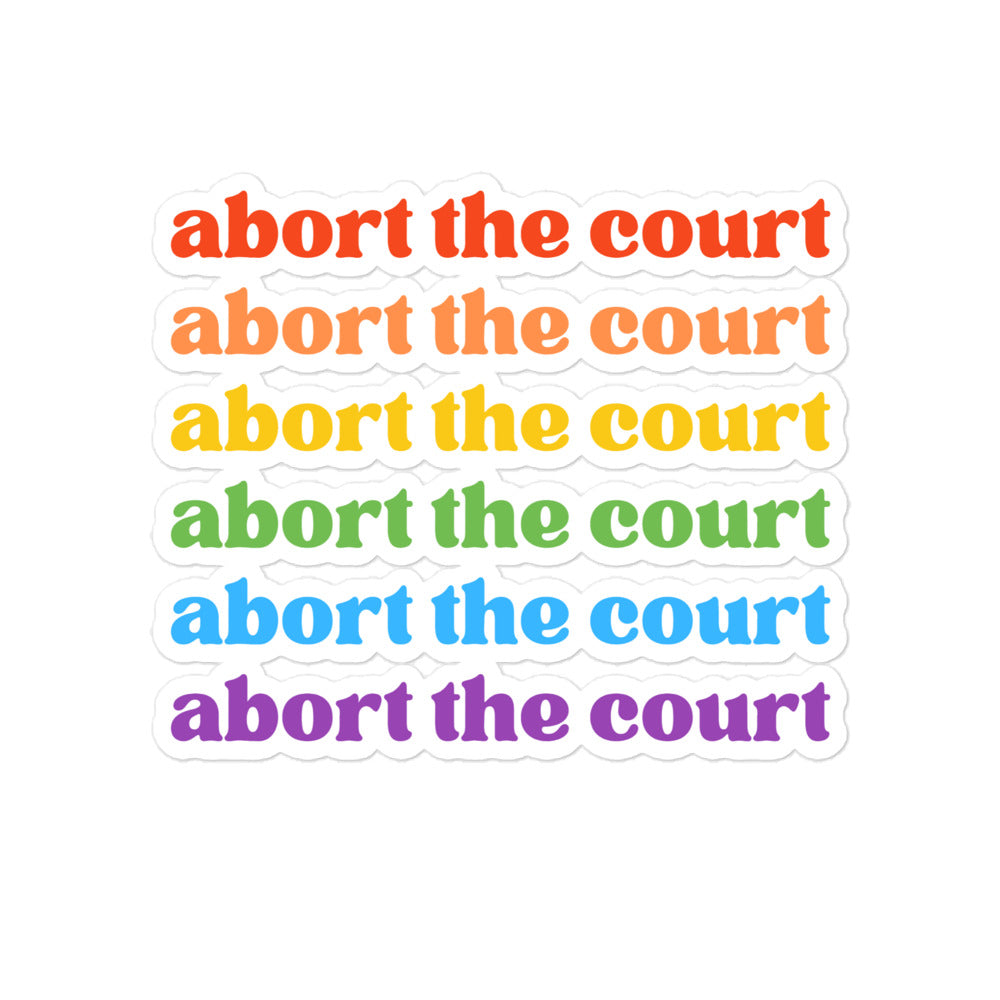 Rainbow Abort Court Sticker