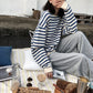 Striped Oversized Pullover for Women