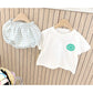 Summer Baby Smile T-shirt and Plaid Bloomer 2Pcs