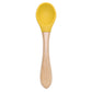 Wooden Handle Silicone Spoon For Baby Spoon