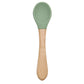 Wooden Handle Silicone Spoon For Baby Spoon