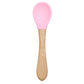 Wooden Handle Silicone Spoon For Baby Spoon